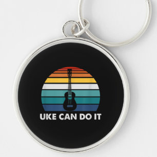 Uke kann es machen lustige Ukulele Player Gitarren Schlüsselanhänger