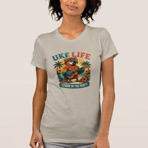 Uke Life Papagei – Insel-Vibes Ukulele-Vogel T-Shirt