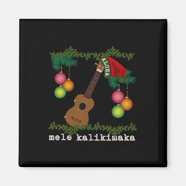 Uke Mele Kalikimaka Ukulele Weihnachtslieder Aloha Magnet (Vorne)