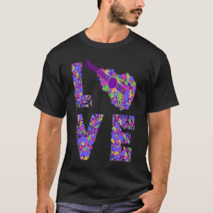 Ukelele Liebe Hawaii Blume Liebe Uke Guitarist Ins T-Shirt