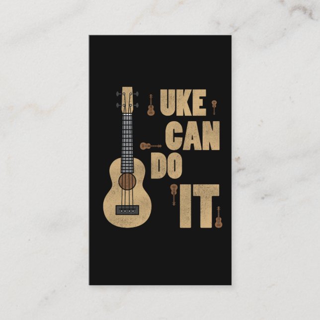 Ukelele Wortspiel Uke kann es tun lustiger Visitenkarte (Vorderseite)