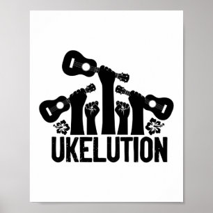 Ukelution Ukulele Player Hawaiian Musiker Poster