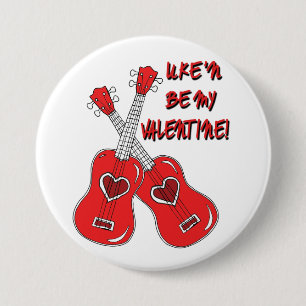 Uke'n ist mein Valentinsgruß Ukuleleherz Button