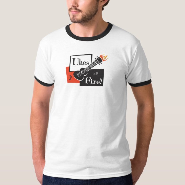 Ukes des Feuers! Der Wecker-T-Shirt des Mannes T-Shirt (Vorderseite)