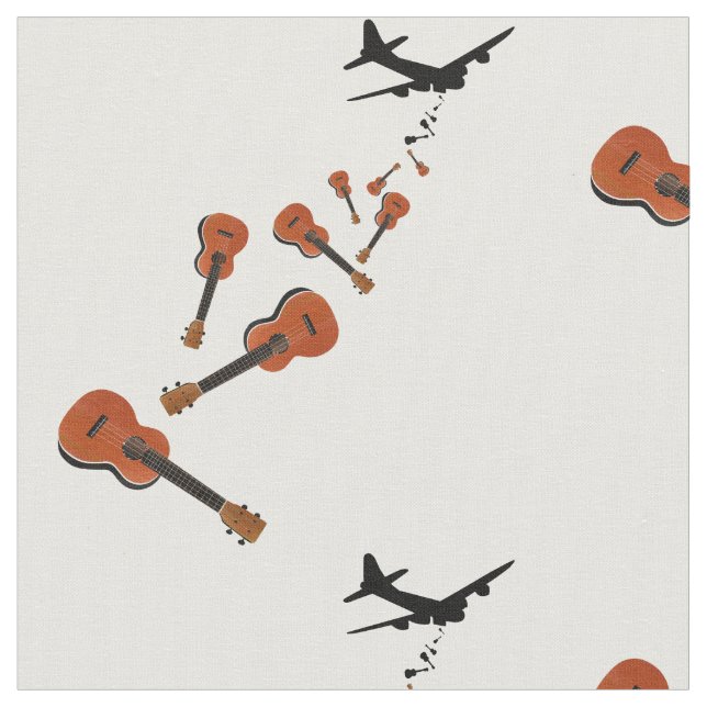 Ukes nukes nicht Ukulele T - Shirt Stoff (Nahaufnahme)