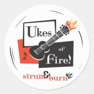 Ukes of Fire ! sticker rond