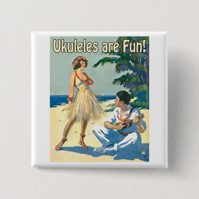 Ukes sind Spaß! Knopf Button (Vorderseite)