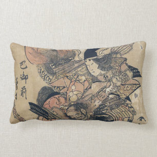 Ukiyo-e alte japanische Malerei von zwei Samurais Lendenkissen