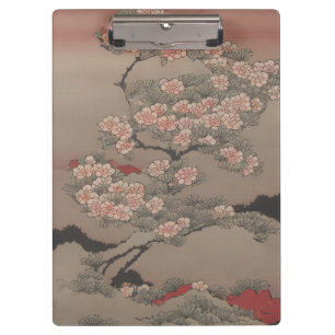 Ukiyo-e blühender Baum Klemmbrett