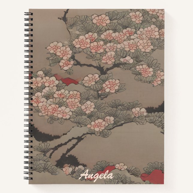 Ukiyo-e blühender Baum Notizbuch (Vorderseite)