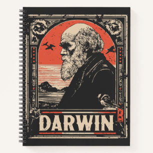 Ukiyo-e Darwin   Evolution Theory Portrait Notizbuch