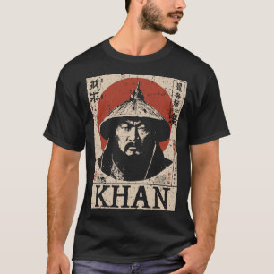 Ukiyo-e Genghis Khan Mongolischer Eroberer Portr T-Shirt