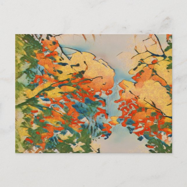 Ukiyo-e Herbst Postkarte (Vorderseite)