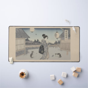 Ukiyo-e inspirierter Mauspad– Dramatisches JAPAN Schreibtischunterlage