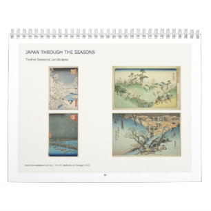 Ukiyo-e-Jahreszeiten Zwölf japanische Landschaftsd Kalender