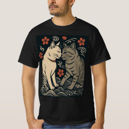 Ukiyo-e Katzen Harmonie Japanische Kunst T-Shirt