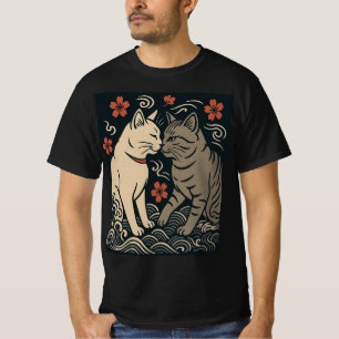 Ukiyo-e Katzen Harmonie Japanische Kunst T-Shirt
