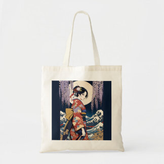 Ukiyo-e Modern Tote Bag with Wisteria japonica Tragetasche