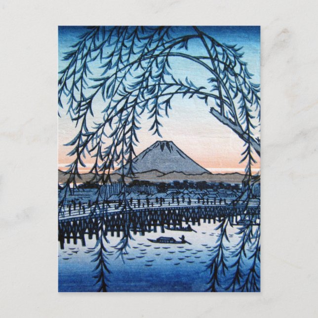 Ukiyo-e Mt. Fuji Japan Postkarte (Vorderseite)