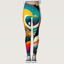 Ukiyo-e Punk city KIMONO Leggings-THE 陰と陽 レギンス