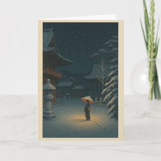 Ukiyo-e Tempel Japanische Weihnachtskarte Feiertagskarte