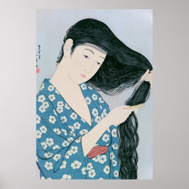 Ukiyoe [Goyo] Haarkombierung (XL) Poster (Vorne)