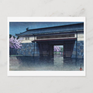 ukiyoe [hasui] A04 Frühlingsregen am Sakuradamon Postkarte