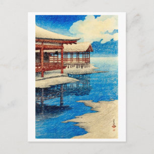 ukiyoe [hasui] A08 Schnee unter klarem Himmel Postkarte
