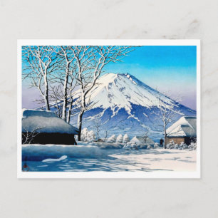 ukiyoe [hasui] A13 Mount Fuji nach Schneefall Postkarte