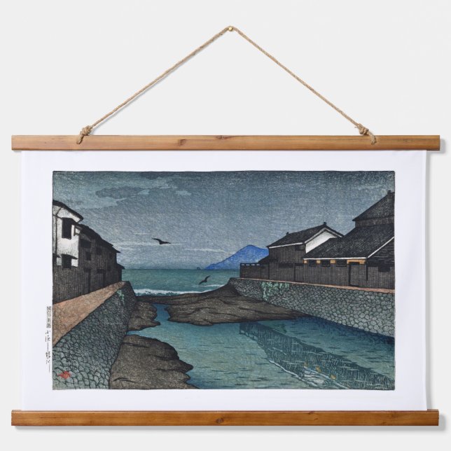 ukiyoe [hasui] C17 Hori River, Obama Wandteppich Mit Holzrahmen (Vorne)