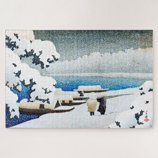 ukiyoe [hasui] C27 Amanohashidate in Snow (Horizontal)