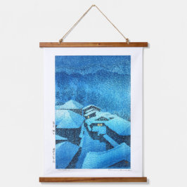 ukiyoe - Hasui - m04 - Hataori Hot Spring - Wandteppich Mit Holzrahmen