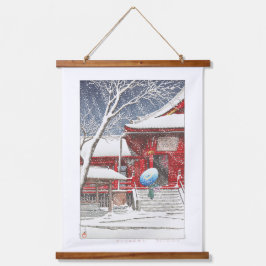 ukiyoe - Hasui - m09 - Schnee bei Ueno Kiyomizudo  Wandteppich Mit Holzrahmen