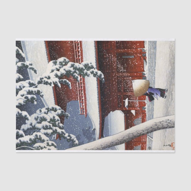 ukiyoe hasui n04 Zōjō-ji Temple in Shiba Seidenpapier (Vorderseite)