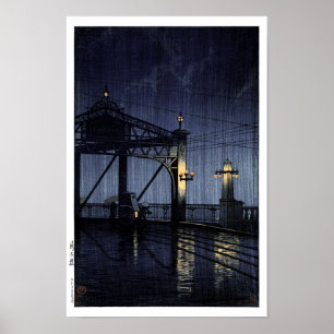ukiyoe hasui n13 Shin Ohashi Bridge Poster