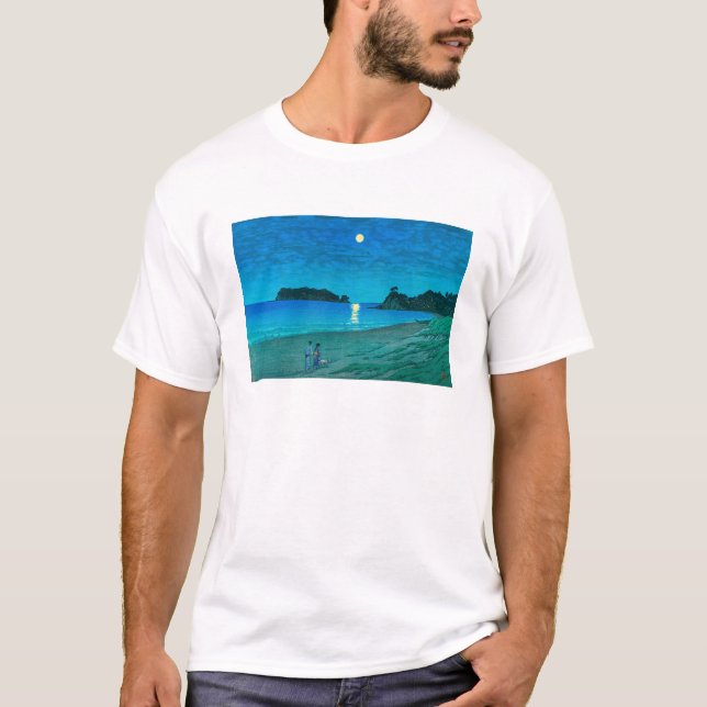 ukiyoe hasui No54 Full moon at Beach T-Shirt (Vorderseite)