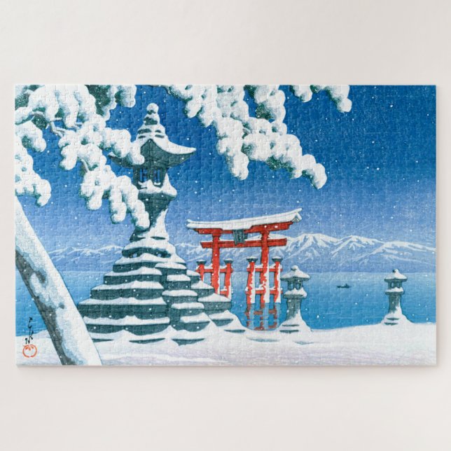 ukiyoe - Hasui - No.4 Schnee bei Itsukushima - (Horizontal)