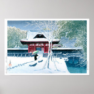 ukiyoe - hasui - No.8 Schnee im Shiba Park - Poster