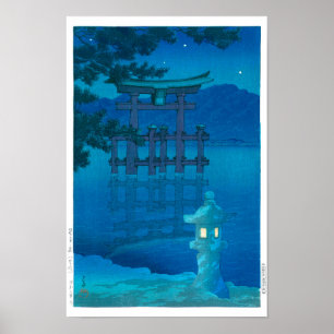 ukiyoe - hasui - Nr.10 Sternennacht (Miyagima) - Poster