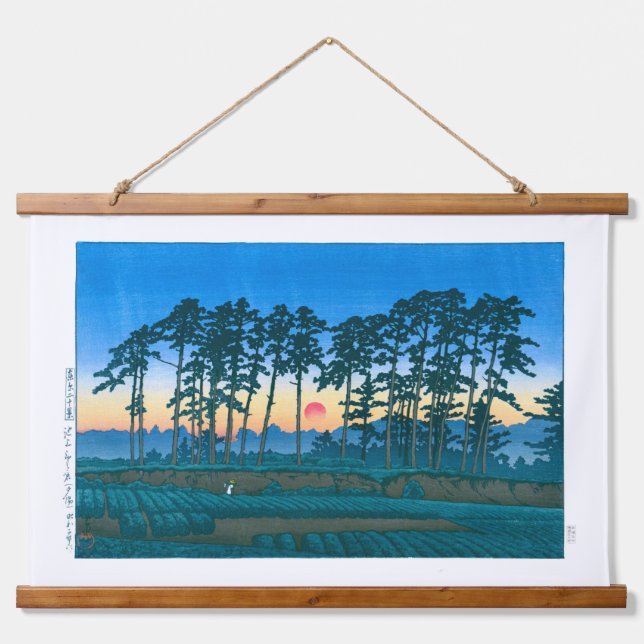 Ukiyoe - Hasui - Nr. 14 Ikegami Ichinokura (Sonnen Wandteppich Mit Holzrahmen (Vorne)