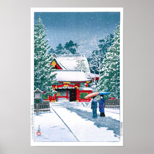 ukiyoe - hasui - Nr.22 Schrein Gelände im Schnee - Poster