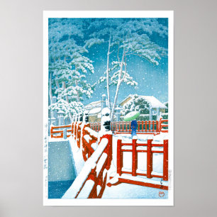 Ukiyoe - Hasui - Nr.24 Yakumo Brücke die Nagata .. Poster