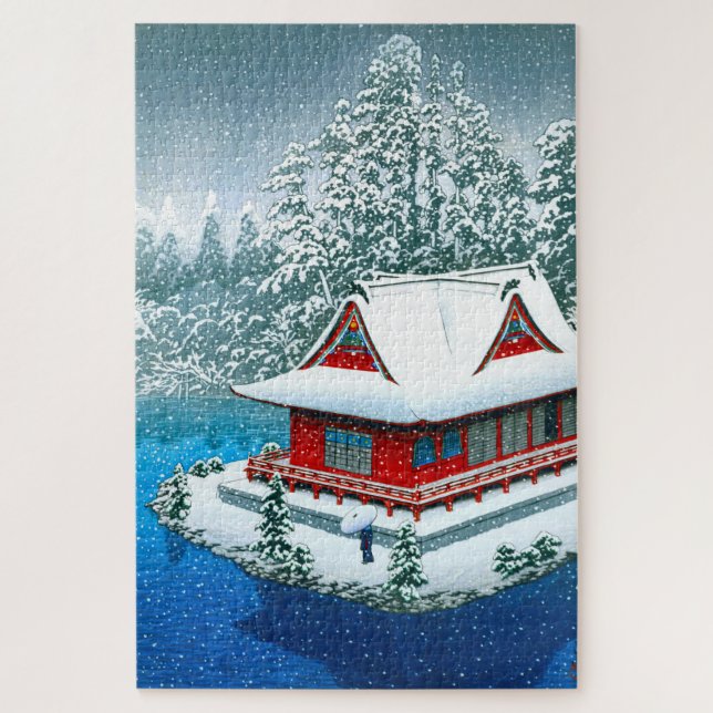 Ukiyoe - Hasui - Nr.26 Schnee im Park Inokashira - (Vertikal)