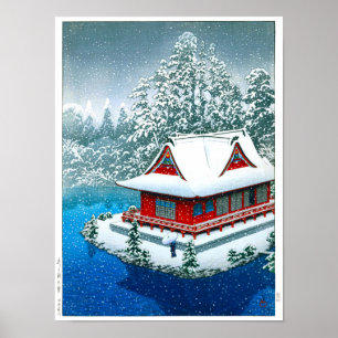 Ukiyoe - Hasui - Nr.26 Schnee im Park Inokashira - Poster