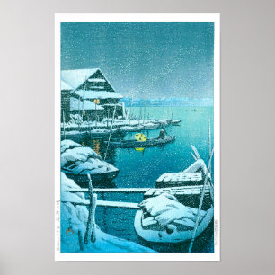 ukiyoe - hasui - Nr.27 Schnee in Mukōjima - Poster