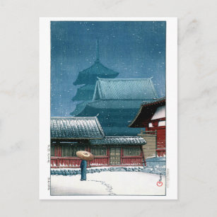 Ukiyoe - Hasui - Nr. 31 Tennoji-Tempel in Osaka - Postkarte