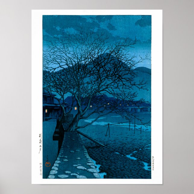 Ukiyoe - Hasui - Nr. 33 Abend in Beppu - Poster (Vorne)