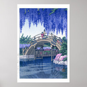 Ukiyoe - Hasui - Nr. 34 Wisteria in Kameido - Poster