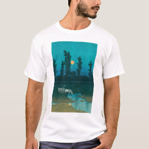ukiyoe Hasui Nr. 52 Abendmond über Nakanosima T-Shirt