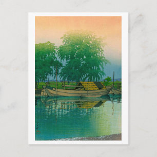ukiyoe Hasui Nr. 56 Morgendämmerung in Tsuchiura Postkarte
